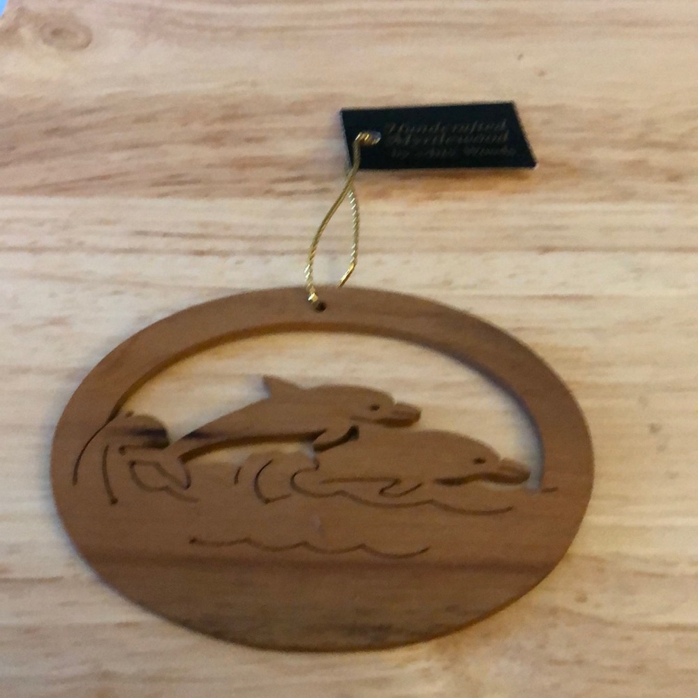 Handcrafted Wooden Dolphin Christmas Ornament